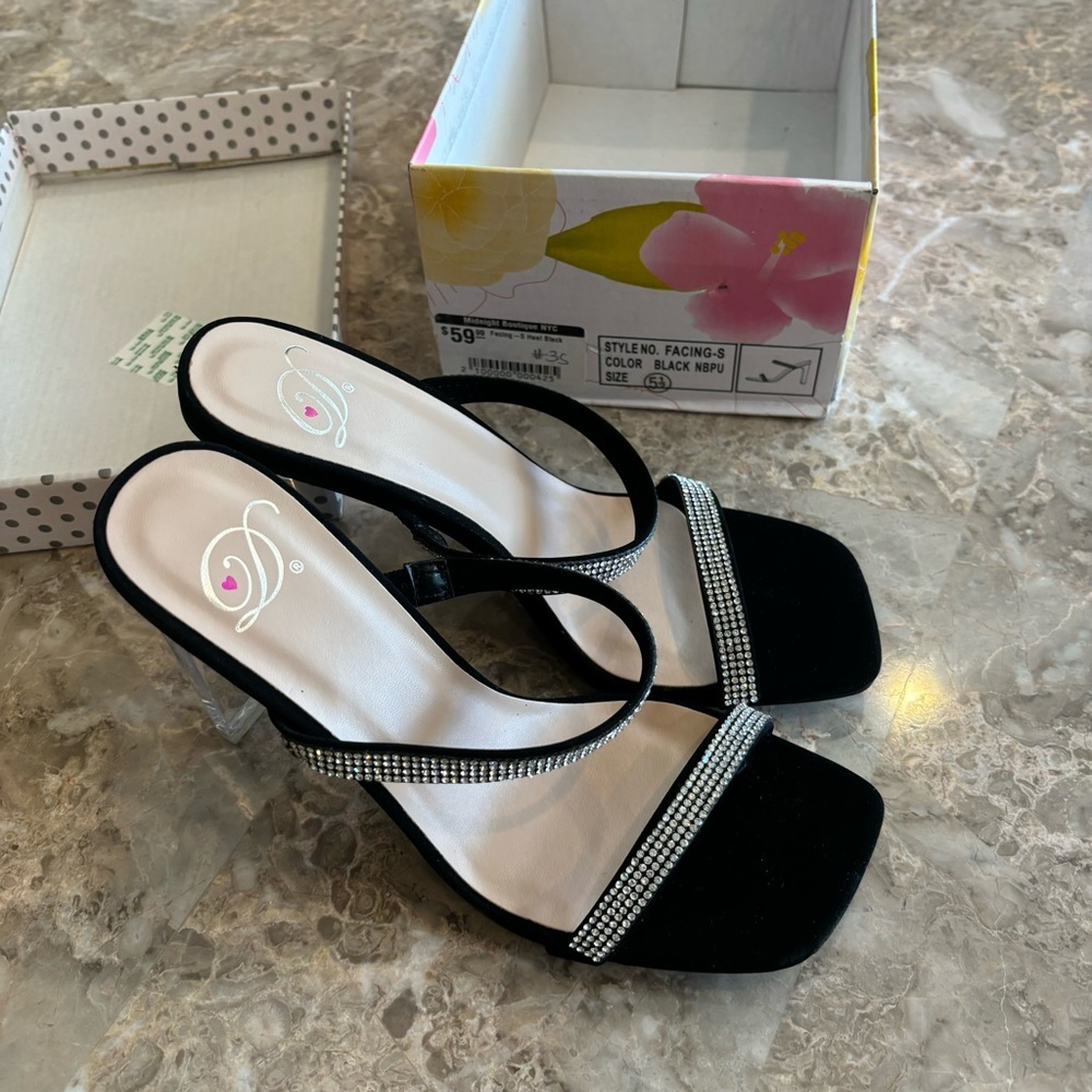 Black & Silver Rhinestone Heels - Picture 6 of 11